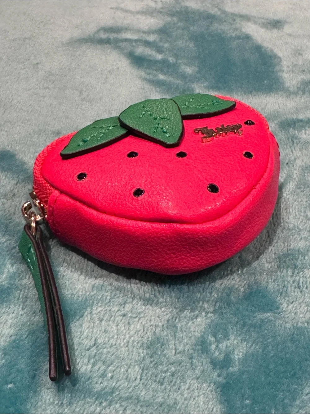 Juicy Couture Strawberry Coin Purse - Red with Green Leaves
